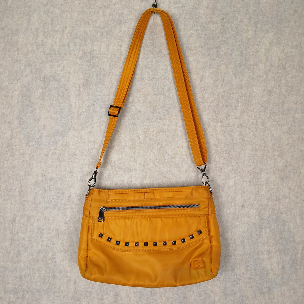 LUG Pacer 2.0 Crossbody Bag Amber Yellow Lightweight Stud Detail Pockets